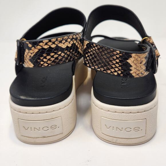 Vince Womens Westport Snake Print Leather Platform Sandals Size 7.5 M Strappy - Picture 7 of 9